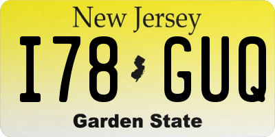 NJ license plate I78GUQ