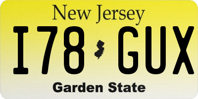 NJ license plate I78GUX