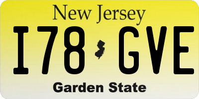 NJ license plate I78GVE