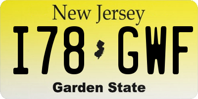 NJ license plate I78GWF