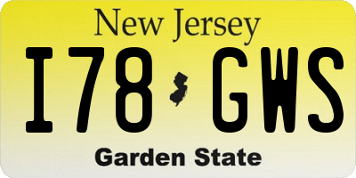 NJ license plate I78GWS