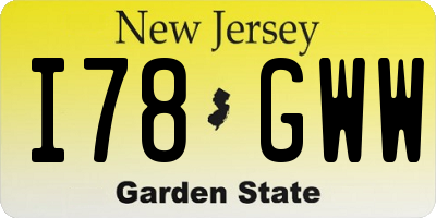 NJ license plate I78GWW