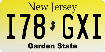 NJ license plate I78GXI