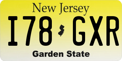 NJ license plate I78GXR