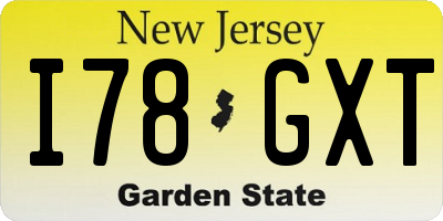 NJ license plate I78GXT