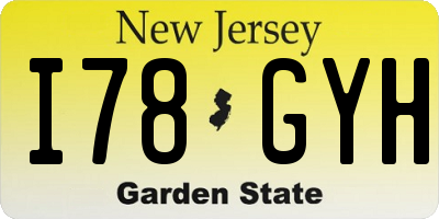 NJ license plate I78GYH