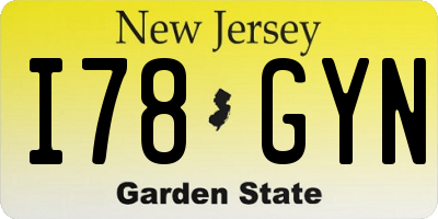 NJ license plate I78GYN