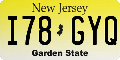 NJ license plate I78GYQ