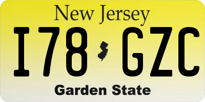 NJ license plate I78GZC
