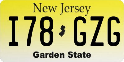 NJ license plate I78GZG