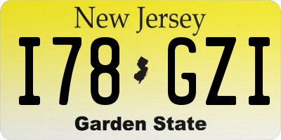 NJ license plate I78GZI