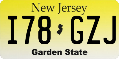 NJ license plate I78GZJ
