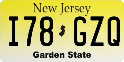 NJ license plate I78GZQ