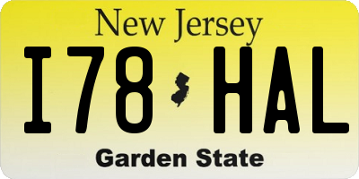 NJ license plate I78HAL