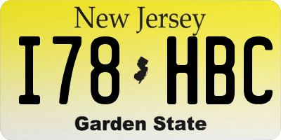 NJ license plate I78HBC