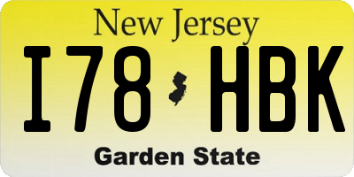 NJ license plate I78HBK