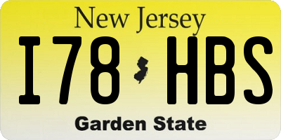 NJ license plate I78HBS