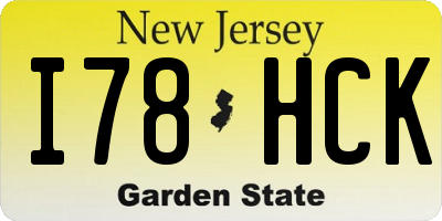 NJ license plate I78HCK