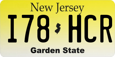 NJ license plate I78HCR