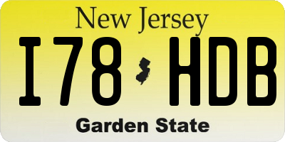 NJ license plate I78HDB