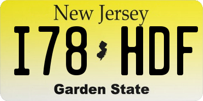 NJ license plate I78HDF