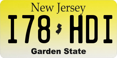 NJ license plate I78HDI