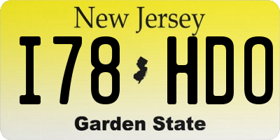 NJ license plate I78HDO