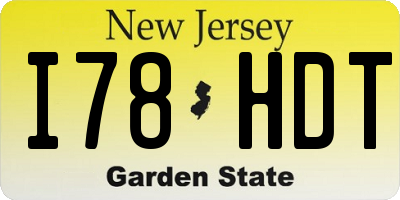 NJ license plate I78HDT