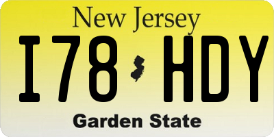 NJ license plate I78HDY