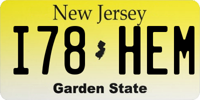 NJ license plate I78HEM