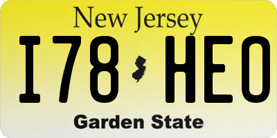 NJ license plate I78HEO