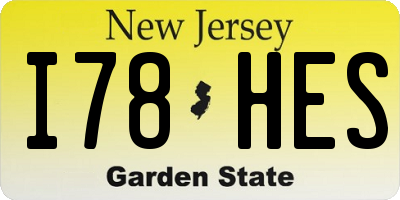 NJ license plate I78HES