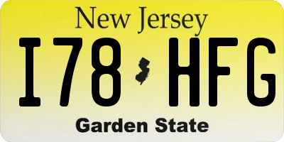 NJ license plate I78HFG