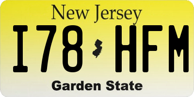 NJ license plate I78HFM