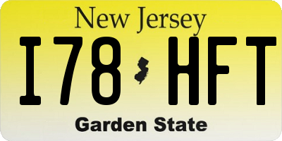 NJ license plate I78HFT