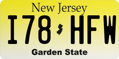 NJ license plate I78HFW