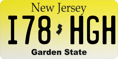 NJ license plate I78HGH