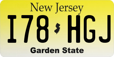 NJ license plate I78HGJ