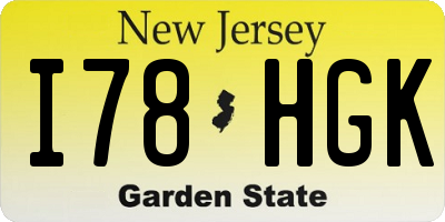 NJ license plate I78HGK