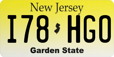 NJ license plate I78HGO