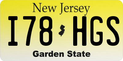 NJ license plate I78HGS