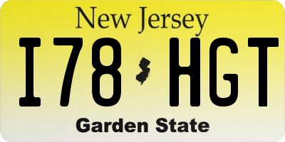 NJ license plate I78HGT