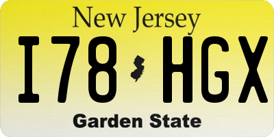 NJ license plate I78HGX