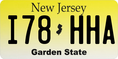NJ license plate I78HHA