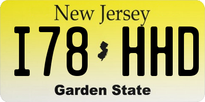 NJ license plate I78HHD