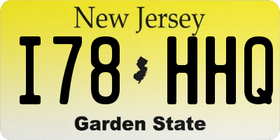 NJ license plate I78HHQ