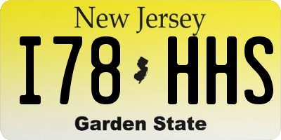 NJ license plate I78HHS