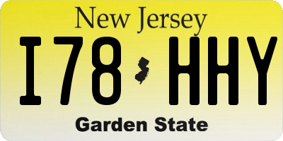 NJ license plate I78HHY
