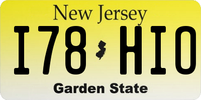 NJ license plate I78HIO