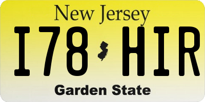 NJ license plate I78HIR